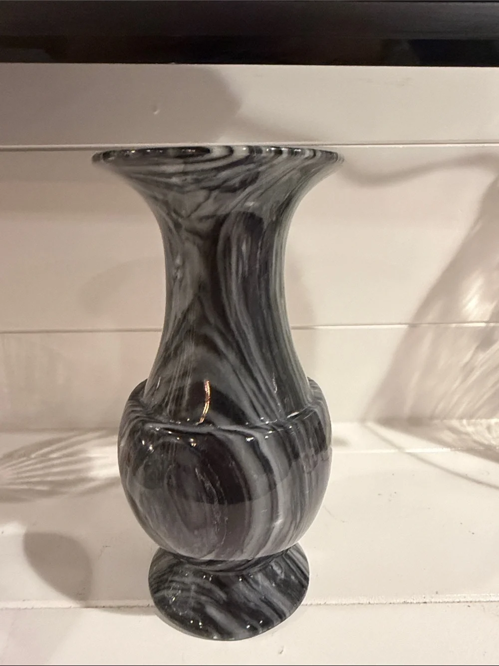 Gray Swirled Decorative Heavy Vase -